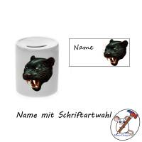 Spardose Motiv Panther mit Name / Personalisierbar / Sparbüchse / Sparschwein Bild 2