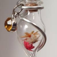 magische Ketten, Glas-Anhänger mit Blüten und Strass Bild 2