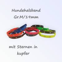 Hundehalsband mit Sternen in kupfer/19mm breit/Gr. M 33-45cm aus BioThane/ Zaumschnalle Stahl/Edelstahl/in 10 Farben Bild 1