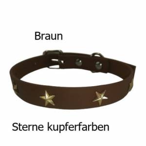 Hundehalsband mit Sternen in kupfer/19mm breit/Gr. M 33-45cm aus BioThane/ Zaumschnalle Stahl/Edelstahl/in 10 Farben Bild 3