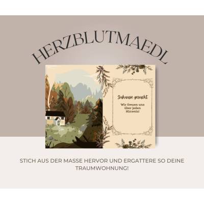 Personalisierte Flyer für die Wohnungssuche | Digitale Druckdatei mit deinem Wunschtext