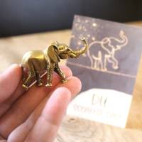 Miniatur Elefant Glücksbringer mit Mutmacher-Karte Weisheit und Kraft – Du schaffst das! Bild 3