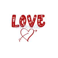 Bügelbild Love Herz - Applikation zum aufbügeln - Valentinstag Aufbügler Bild 3