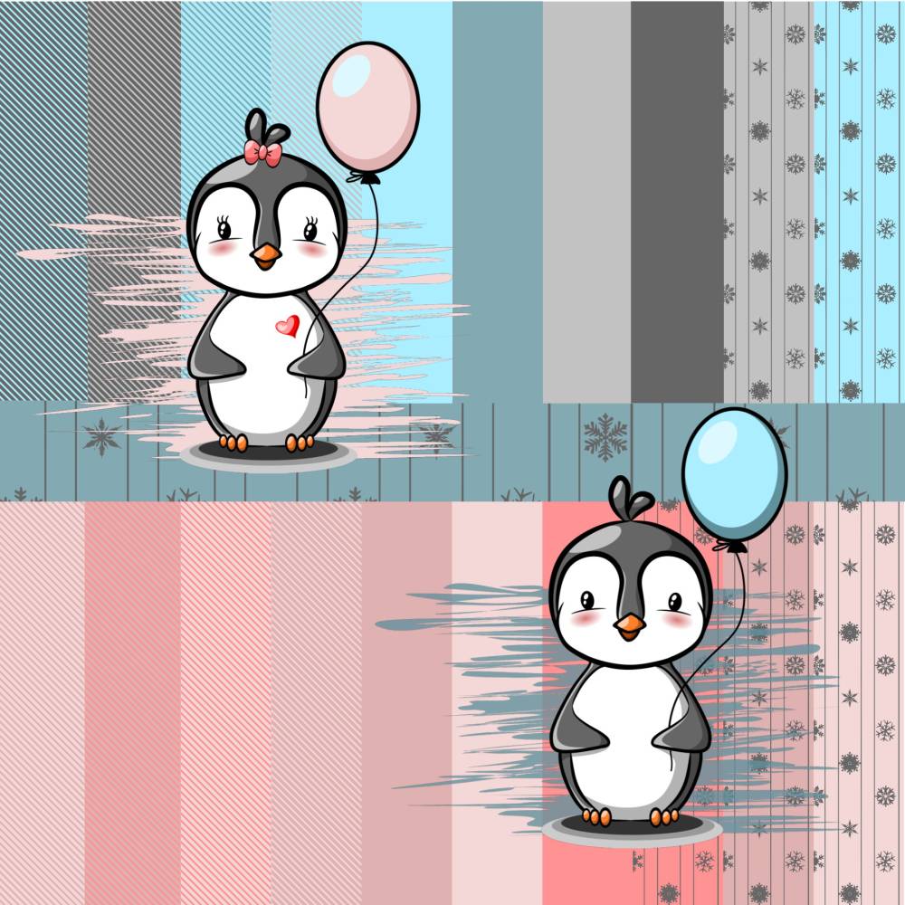 Digistamp Pinguin Luftballon