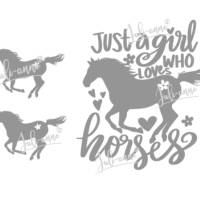 Reflektor Bügelbild 3er Set Pferd GIRL WHO LOVES HORSES   *Eigenproduktion Bild 1