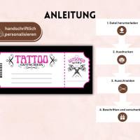 Tattoo Gutschein zum Drucken | Tattoogutschein digital | Geschenkgutschein Vorlage | Gutschein individuell Bild 10