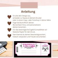 Tattoo Gutschein zum Drucken | Tattoogutschein digital | Geschenkgutschein Vorlage | Gutschein individuell Bild 2