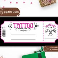 Tattoo Gutschein zum Drucken | Tattoogutschein digital | Geschenkgutschein Vorlage | Gutschein individuell Bild 9