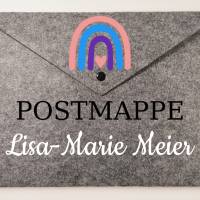 Personalisierte Postmappe/Dokumententasche für das Schulkind mit Regenbogenmotiv Bild 3
