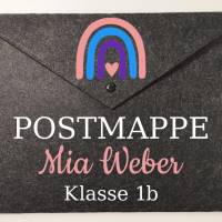 Personalisierte Postmappe/Dokumententasche für das Schulkind mit Regenbogenmotiv Bild 5