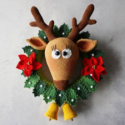 Häkelanleitung Türkranz mit Rentier - PDF Datei deutsch