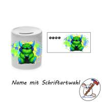 Spardose Motiv Zocker-Monster mit Name / Personalisierbar / Sparbüchse / Sparschwein Bild 2