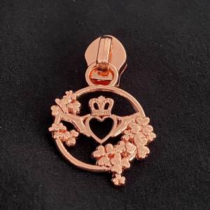 Zipper Coronation of Love, breit, rosegold / Schieber für Reißverschlüsse mit Spiralraupe Bild 1