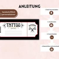 Tattoo Gutschein zum Drucken | Tattoogutschein digital | Geschenkgutschein Vorlage | Gutschein individuell Bild 10