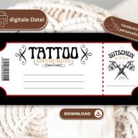 Tattoo Gutschein zum Drucken | Tattoogutschein digital | Geschenkgutschein Vorlage | Gutschein individuell Bild 5