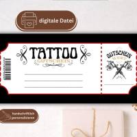 Tattoo Gutschein zum Drucken | Tattoogutschein digital | Geschenkgutschein Vorlage | Gutschein individuell Bild 7