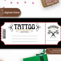 Tattoo Gutschein zum Drucken | Tattoogutschein digital | Geschenkgutschein Vorlage | Gutschein individuell Bild 9
