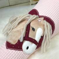 Schultüte aus Stoff bordeaux rosa mit Pferd Mädchen 70cm oder 85cm Bild 2