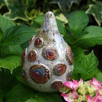 Stabspitze aus Keramik mit einem Art Ornamentenmuster frostfeste Gartenkeramik für Stab Bild 1