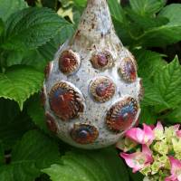 Stabspitze aus Keramik mit einem Art Ornamentenmuster frostfeste Gartenkeramik für Stab Bild 2