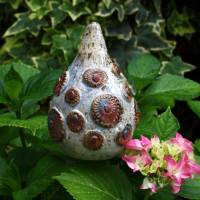 Stabspitze aus Keramik mit einem Art Ornamentenmuster frostfeste Gartenkeramik für Stab Bild 3