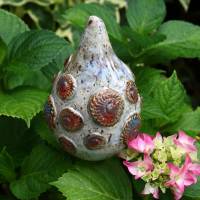 Stabspitze aus Keramik mit einem Art Ornamentenmuster frostfeste Gartenkeramik für Stab Bild 4