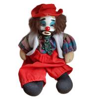 Vintage Porzellanpuppe Clown, Traveller, ca. 20 cm, Dekoration, Geschenk Bild 1
