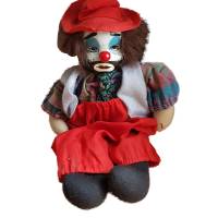 Vintage Porzellanpuppe Clown, Traveller, ca. 20 cm, Dekoration, Geschenk Bild 3