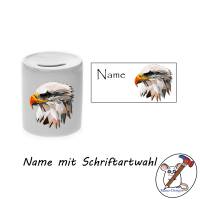 Spardose Motiv Adler mit Name / Personalisierbar / Sparbüchse / Sparschwein Bild 2