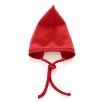 Babymütze Kaschmir 1-4 Monate rot Upcycling Mütze zum Binden Zwergenmütze Bonnet Bild 2