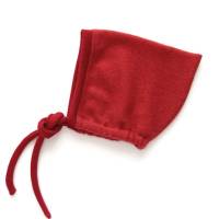 Babymütze Kaschmir 1-4 Monate rot Upcycling Mütze zum Binden Zwergenmütze Bonnet Bild 3