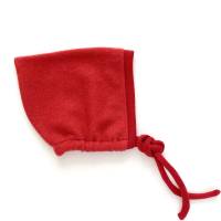 Babymütze Kaschmir 1-4 Monate rot Upcycling Mütze zum Binden Zwergenmütze Bonnet Bild 4