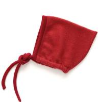 Babymütze Kaschmir 1-4 Monate rot Upcycling Mütze zum Binden Zwergenmütze Bonnet Bild 5