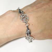 Gothic Armkette Fledermaus-Pentagramm Bild 2