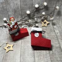 Nikolausstiefel als Geschenkverpackung zu Nikolaus o. Weihnachten, kleines Mitbringsel, Goodie, Gastgeschenk, Gutschein Bild 1