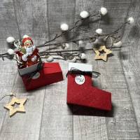 Nikolausstiefel als Geschenkverpackung zu Nikolaus o. Weihnachten, kleines Mitbringsel, Goodie, Gastgeschenk, Gutschein Bild 3