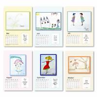 Kalender 2024, Wandkalender in Din A5, 14 Blatt, Aquarell Illustrationen,UKo-Art Werkstatt-Kalender der Seelenmalerinnen Bild 7