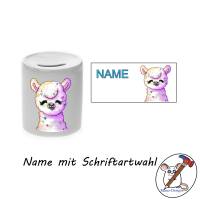 Spardose Motiv Alpaka mit Name / Personalisierbar / Sparbüchse / Sparschwein Bild 2