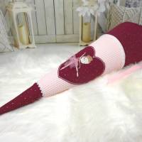 Schultüte aus Stoff bordeaux rosa mit Ballerina Mädchen 70cm oder 85cm Bild 2