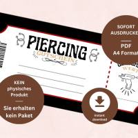 Piercing Gutschein individuell | Piercinggutschein digital | Geschenkgutschein Vorlage | personalisierbarer Gutschein | Bild 3