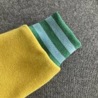 Pullover für Kinder 122/128 Kaschmir Seide grau gelb grün Upcycling Kinderpullover Colorblockpullover Bild 3