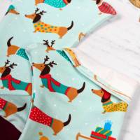Gemütliche Armstulpen mit Daumenloch aus Sommersweat ~ Weihnachtsdackel Bild 4