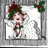 Patchworkstoff mit Loralie Harris Ladies - Weihnachtsengel - Motiv 2 - Maße 20,5 x 20 cm Bild 1
