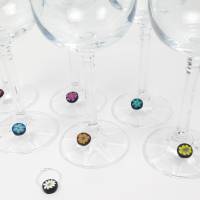 Weinglasmarkierer "Blumen"  6 plus 1 in 7 verschiedenen Farben Bild 4