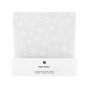 Origamipapier transparent Schneeflocken weiß 15 x 15 cm Bild 3