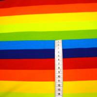 Baumwolljersey Regenbogen Streifen bunt 3cm Streifen Regenbogen Blockstreifen Stoff gestreift Baumwolle Jersey Meterware Bild 1