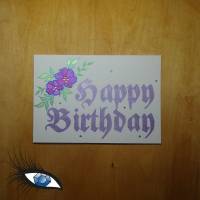 ►2023-0057◄ Karte B6 - GEBURTSTAG "Happy Birthday + Blumen" Bild 1