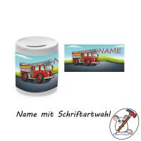 Spardose Motiv Feuerwehr mit Name / Personalisierbar / Sparbüchse / Sparschwein Bild 2