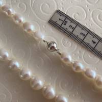 Perlenkette geknüpft 69 cm lang, Herrenschmuck, Zuchtperlenkette, Geschenk Frau Mann, Handarbeit aus Bayenr Bild 2