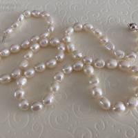 Perlenkette geknüpft 69 cm lang, Herrenschmuck, Zuchtperlenkette, Geschenk Frau Mann, Handarbeit aus Bayenr Bild 6